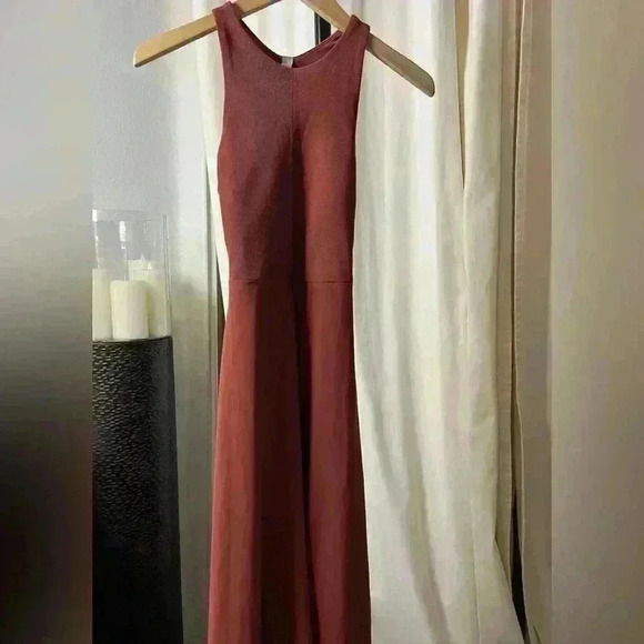 Athleta Womens Burnt  Orange Red Sleeveless Open Back Halter Dress XXS - Picture 1 of 5